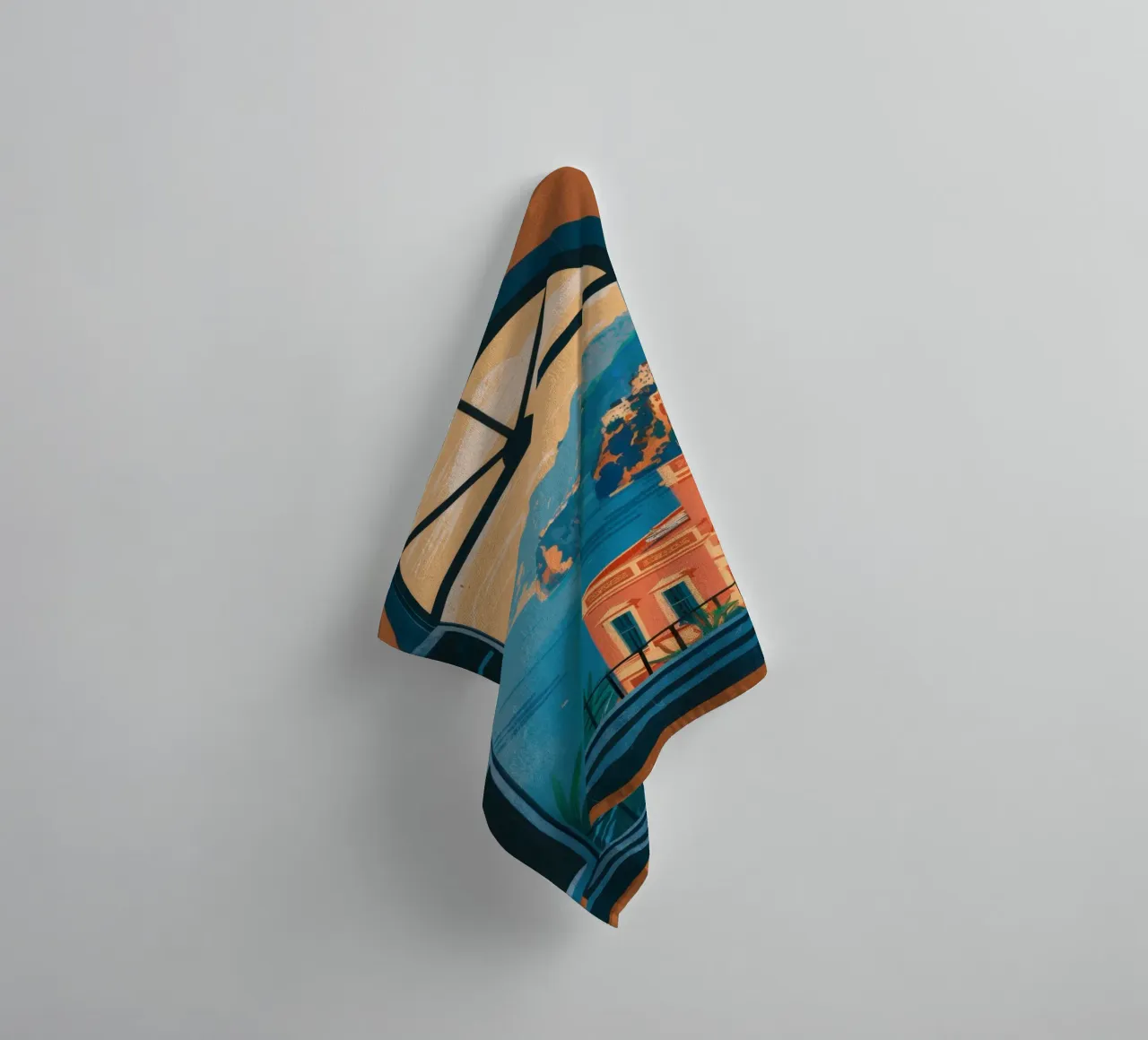 Coastal Window View towel by Frame Aura