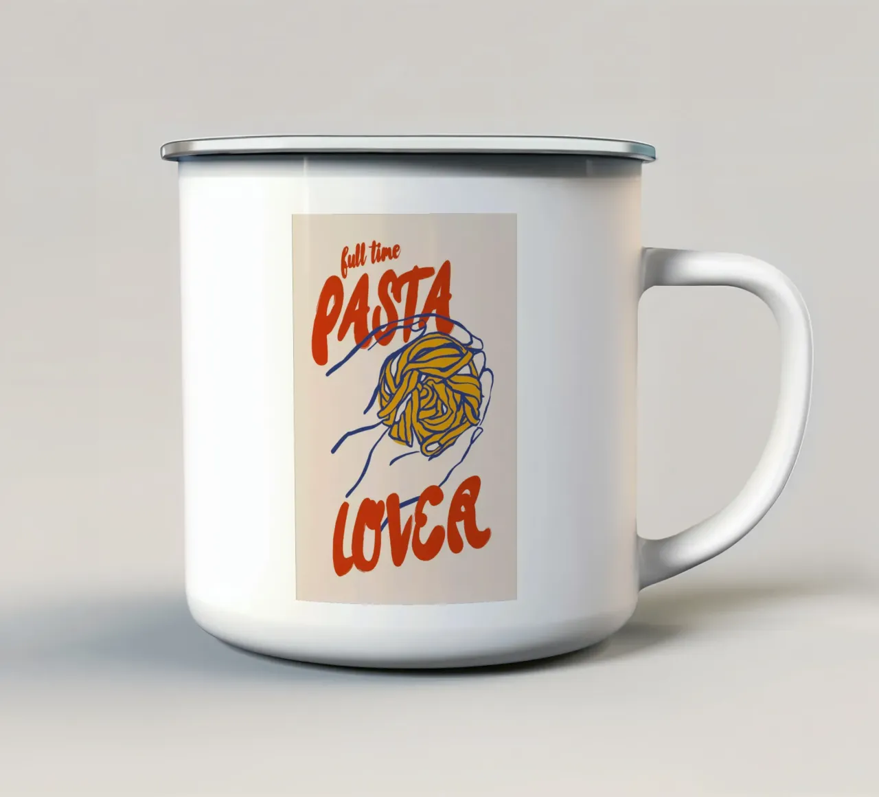 Boho Food 3 Pasta Lover tazza in smalto da Boho Print Collection