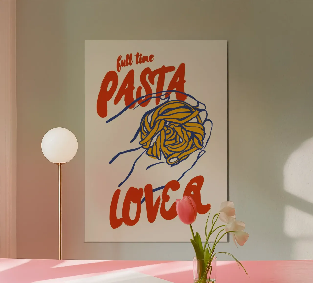 Boho Food 3 Pasta Lover poster avec cadre en plastique de Boho Print Collection
