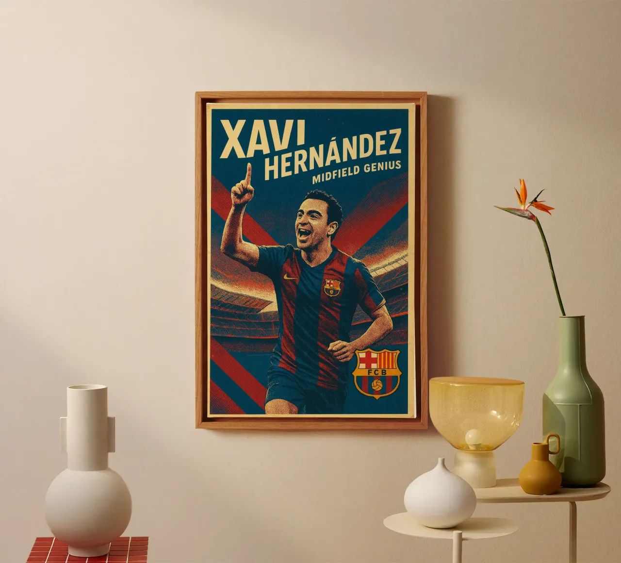Xavi Hernandez tela con Cornice a cassetta da Cyberpunk Canvas