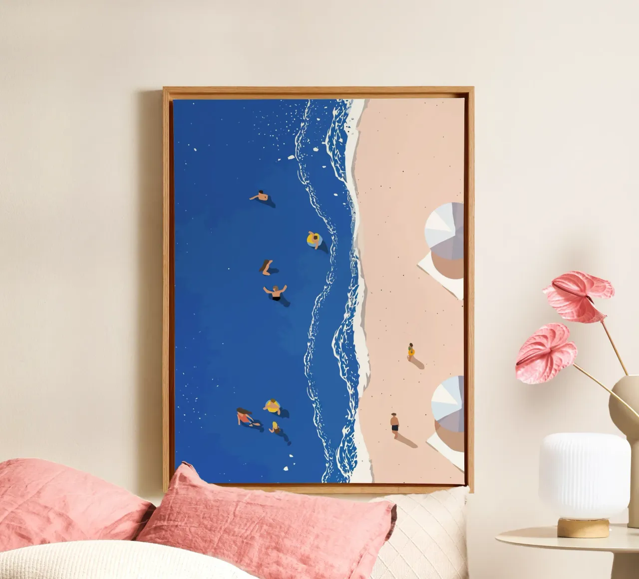 Summer Beach Activite tela con Cornice a cassetta da Dumery Art