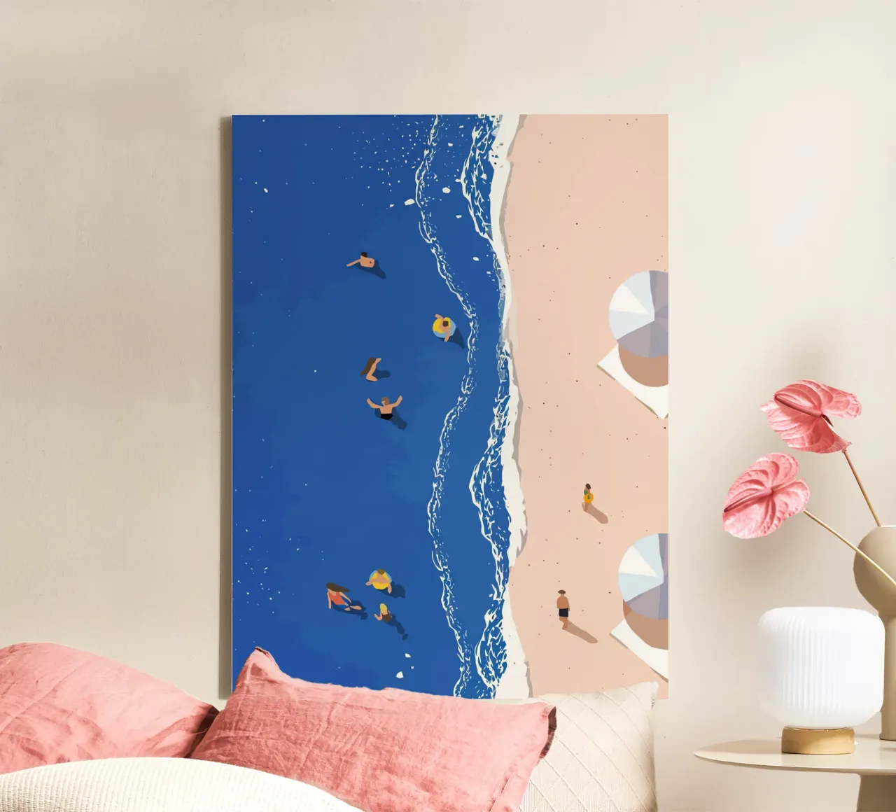 Summer Beach Activite tela con Cornice a cassetta da Dumery Art