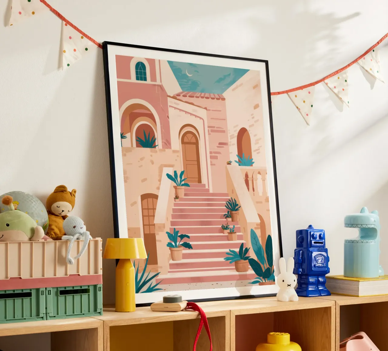 Sogni di scale in terracotta poster da Frame Aura
