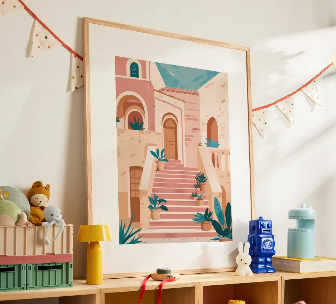 Sogni di scale in terracotta poster da Frame Aura