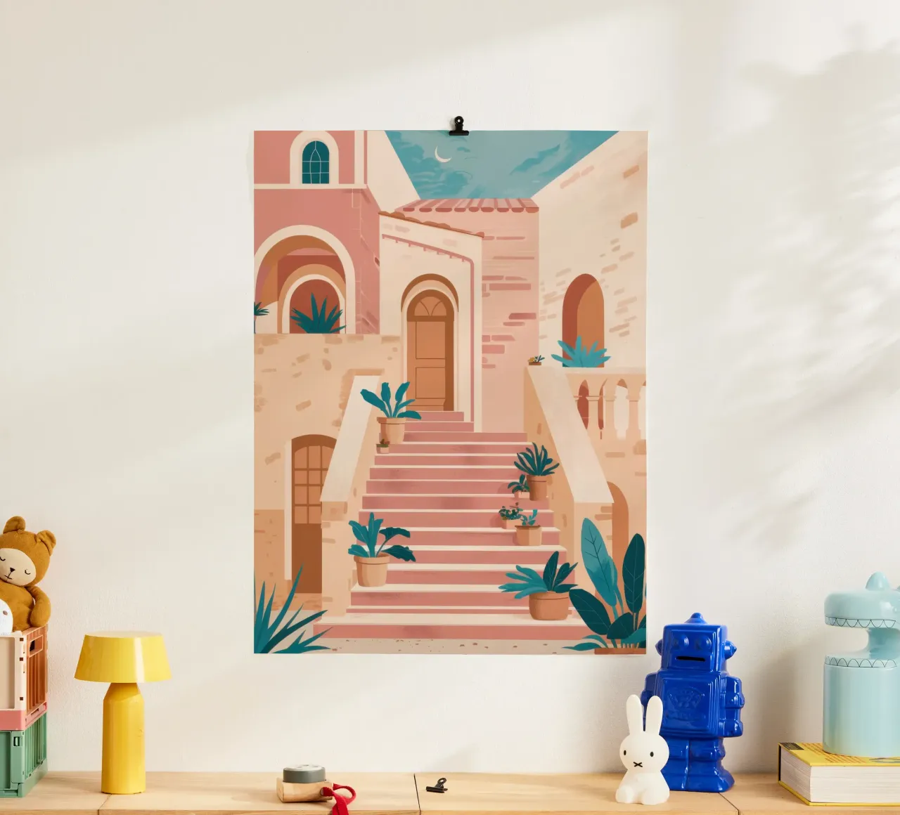 Sogni di scale in terracotta poster da Frame Aura