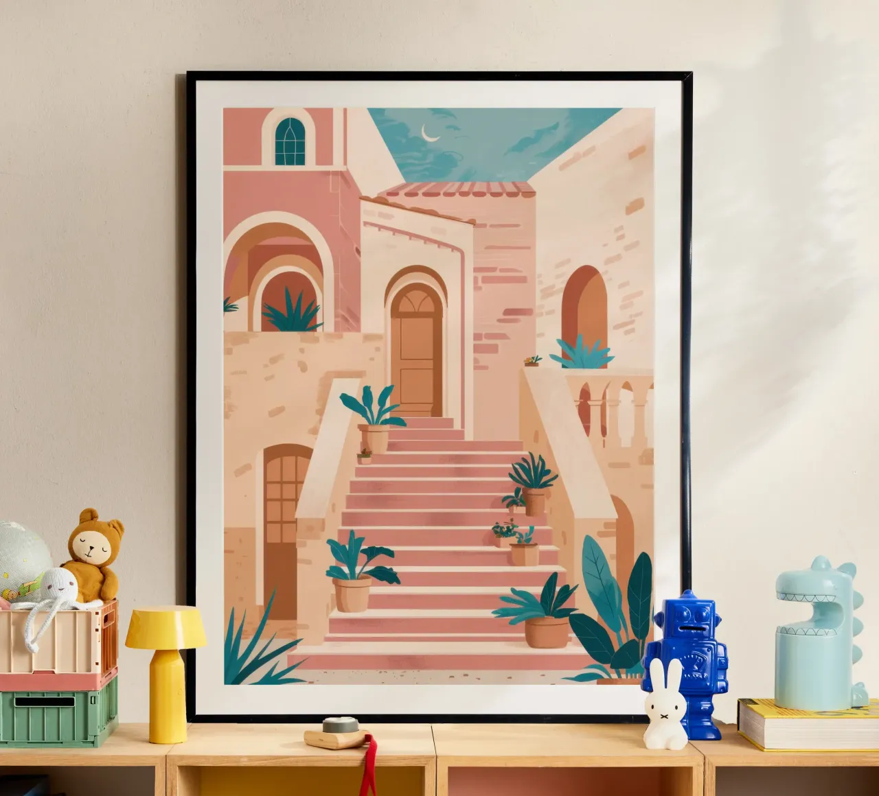 Sogni di scale in terracotta poster da Frame Aura