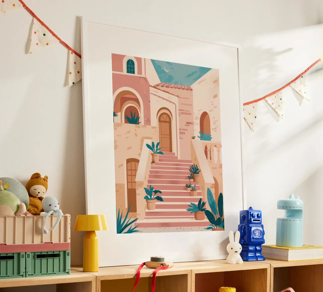 Sogni di scale in terracotta poster da Frame Aura