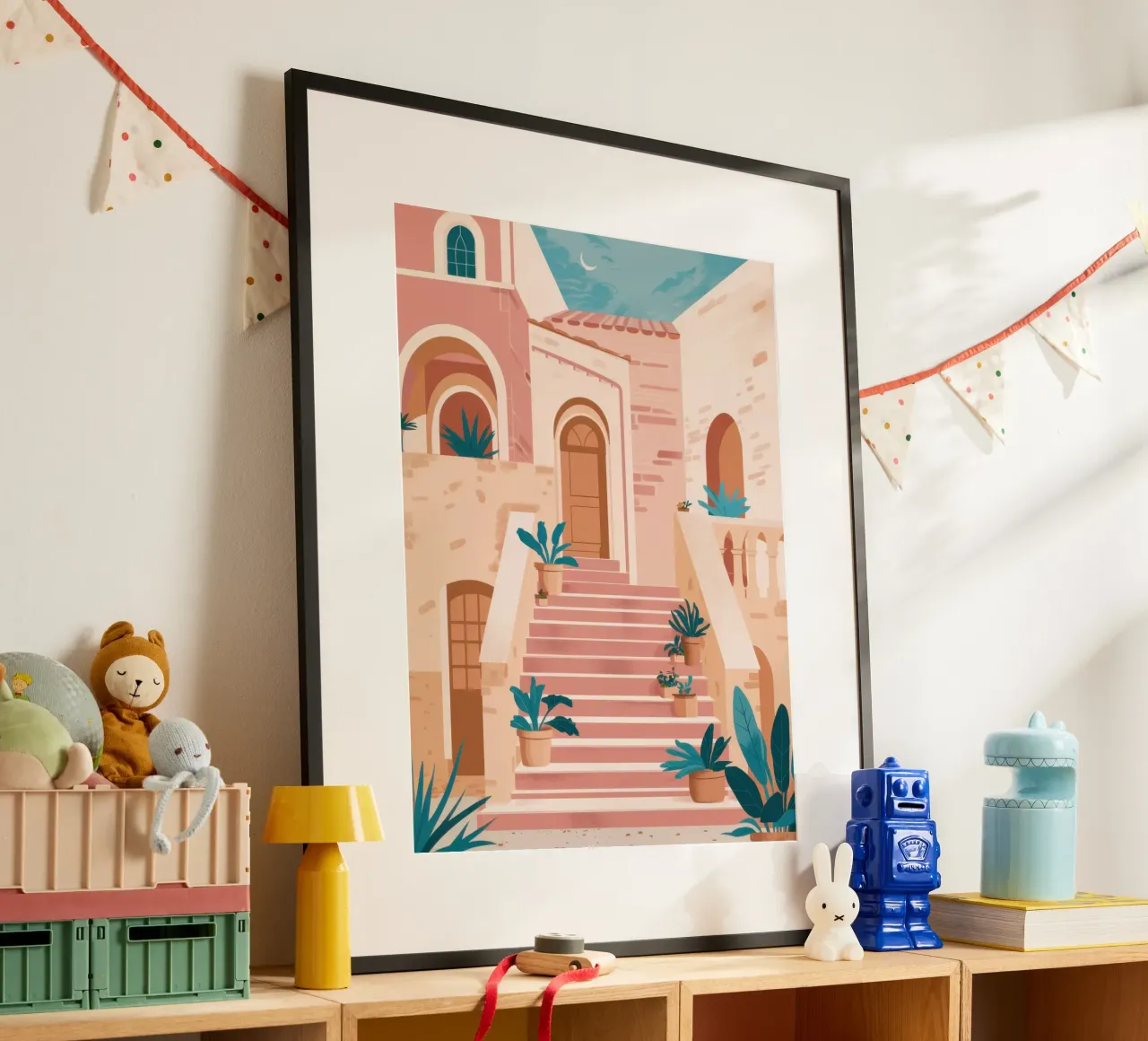 Sogni di scale in terracotta poster da Frame Aura