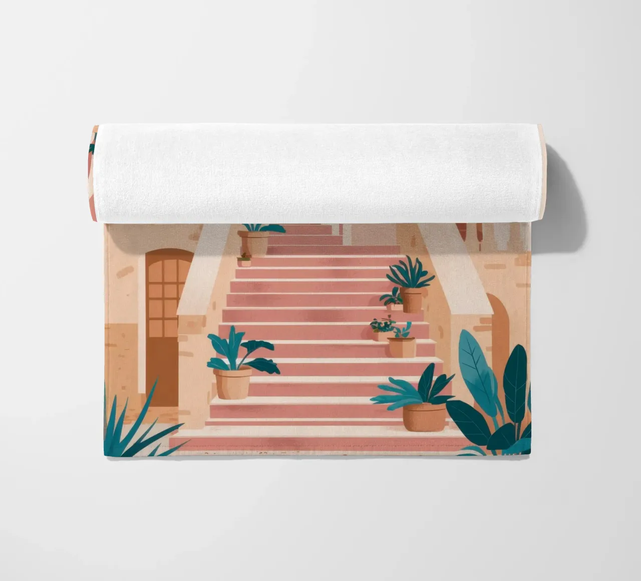 Sogni di scale in terracotta telo mare da Frame Aura