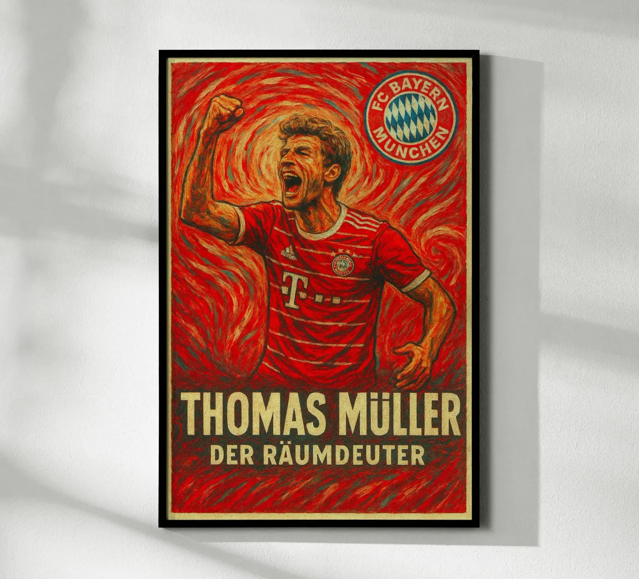 Thomas Muller poster con telaio in legno da Cyberpunk Canvas