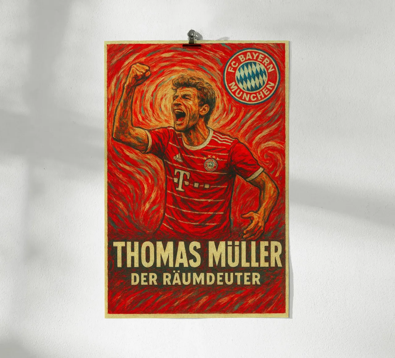Thomas Muller poster con telaio in legno da Cyberpunk Canvas
