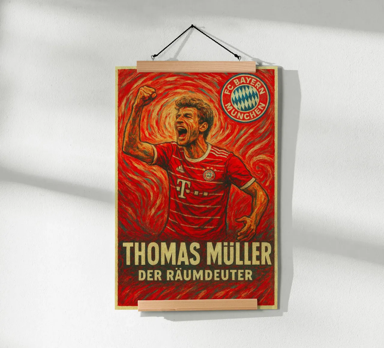 Thomas Muller poster con telaio in legno da Cyberpunk Canvas