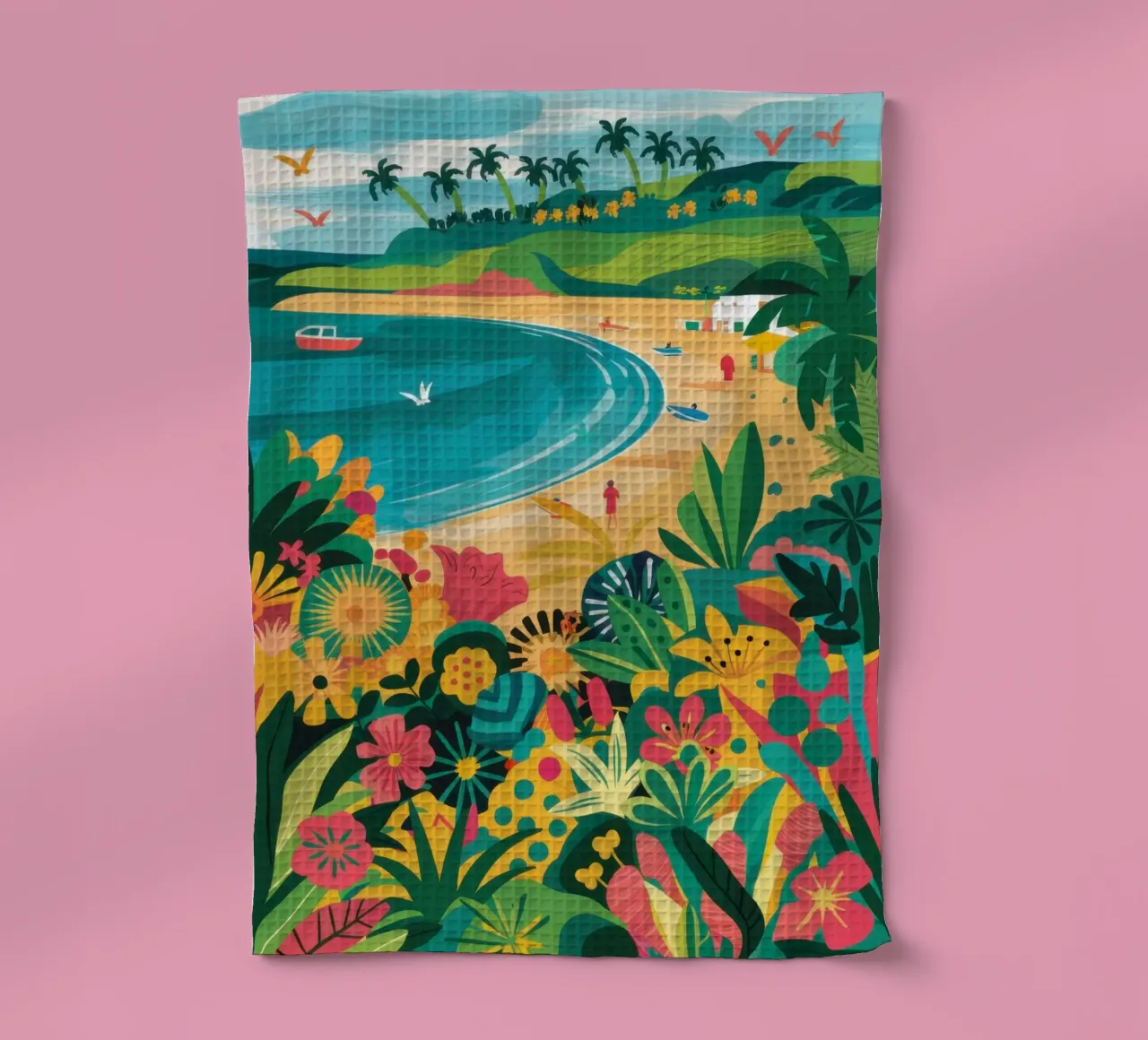 Kusttuin paradijs theedoek van Frame Aura