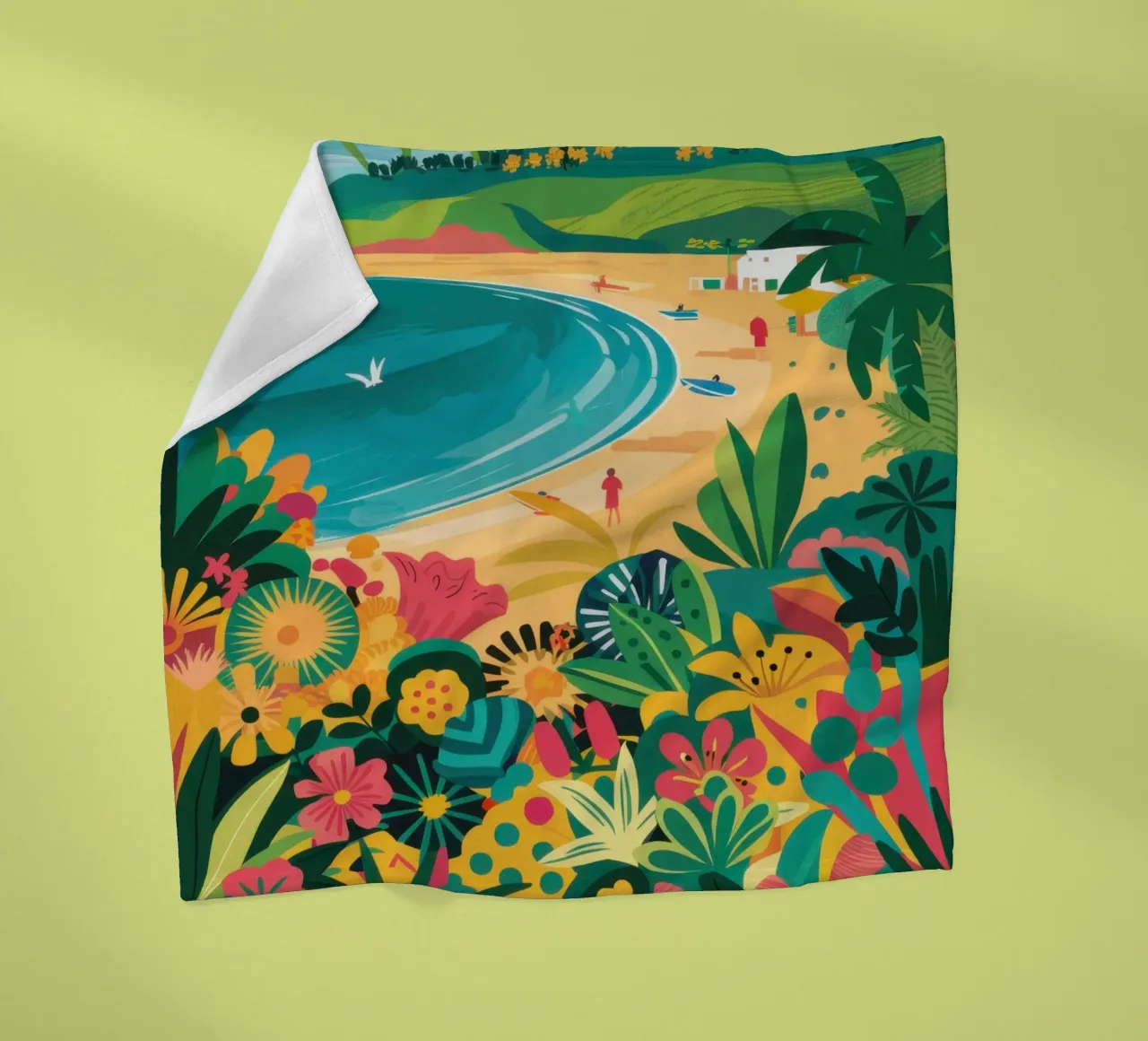 Kusttuin paradijs fleecedeken van Frame Aura