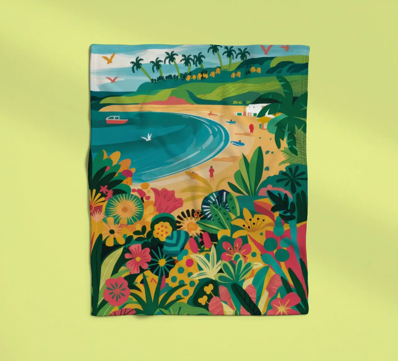 Kusttuin paradijs fleecedeken van Frame Aura