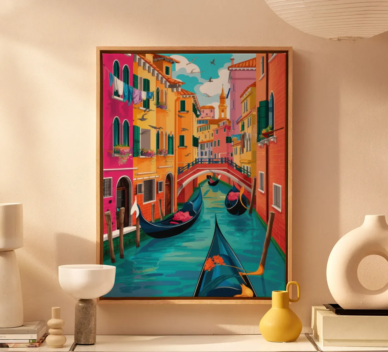 Sogno del canale veneziano tela con Cornice a cassetta da Frame Aura