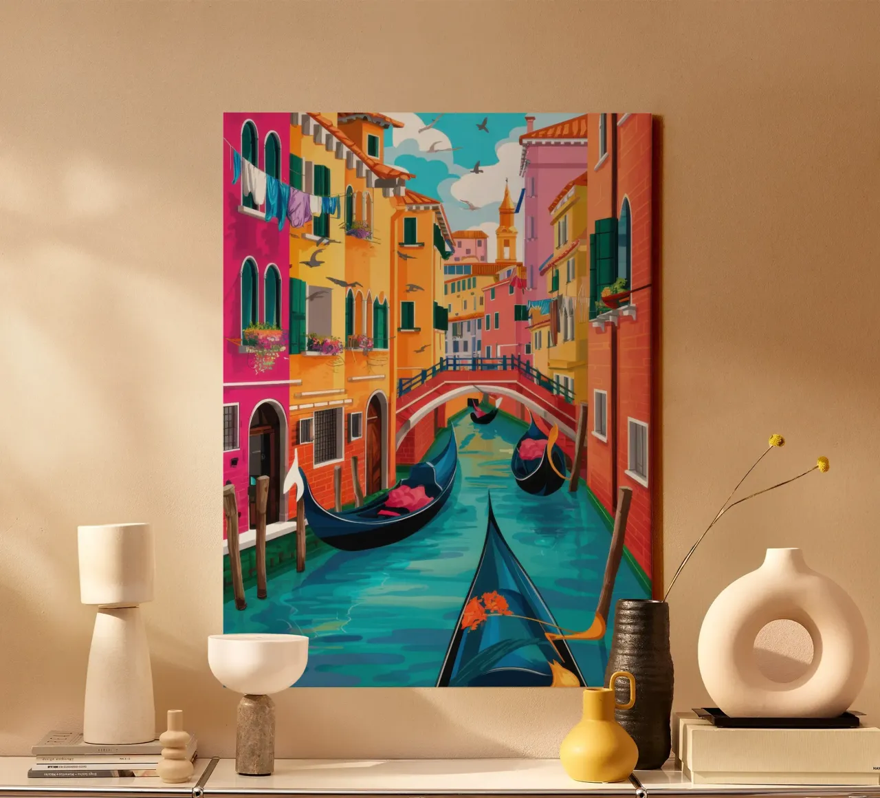 Sogno del canale veneziano tela con Cornice a cassetta da Frame Aura