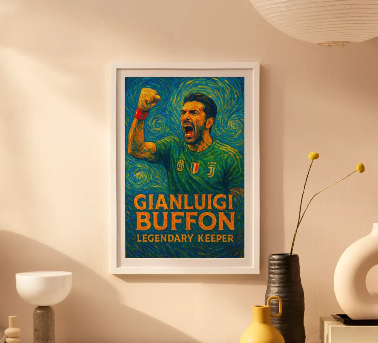 Gianluigi Buffon poster con telaio in plastica da Cyberpunk Canvas