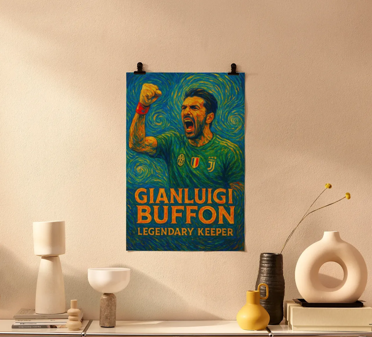 Gianluigi Buffon poster con telaio in plastica da Cyberpunk Canvas
