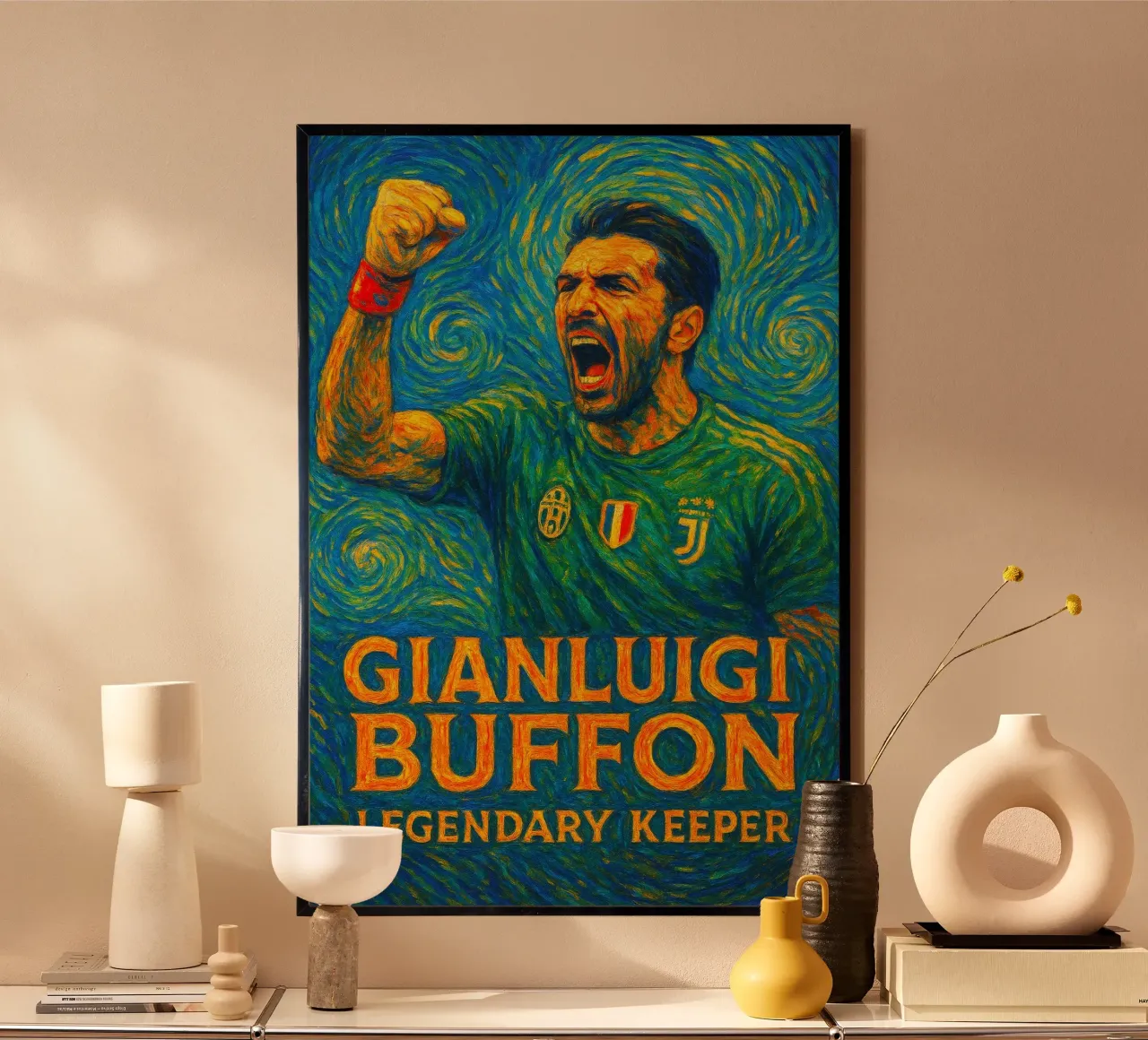 Gianluigi Buffon poster con telaio in plastica da Cyberpunk Canvas