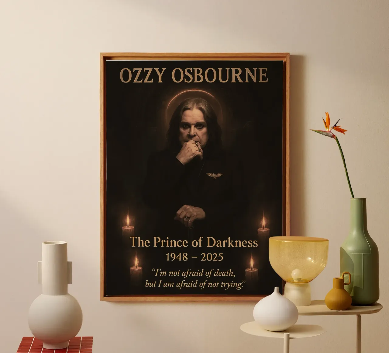 Ozzy Osbourne tela con Cornice a cassetta da Musadad Shop