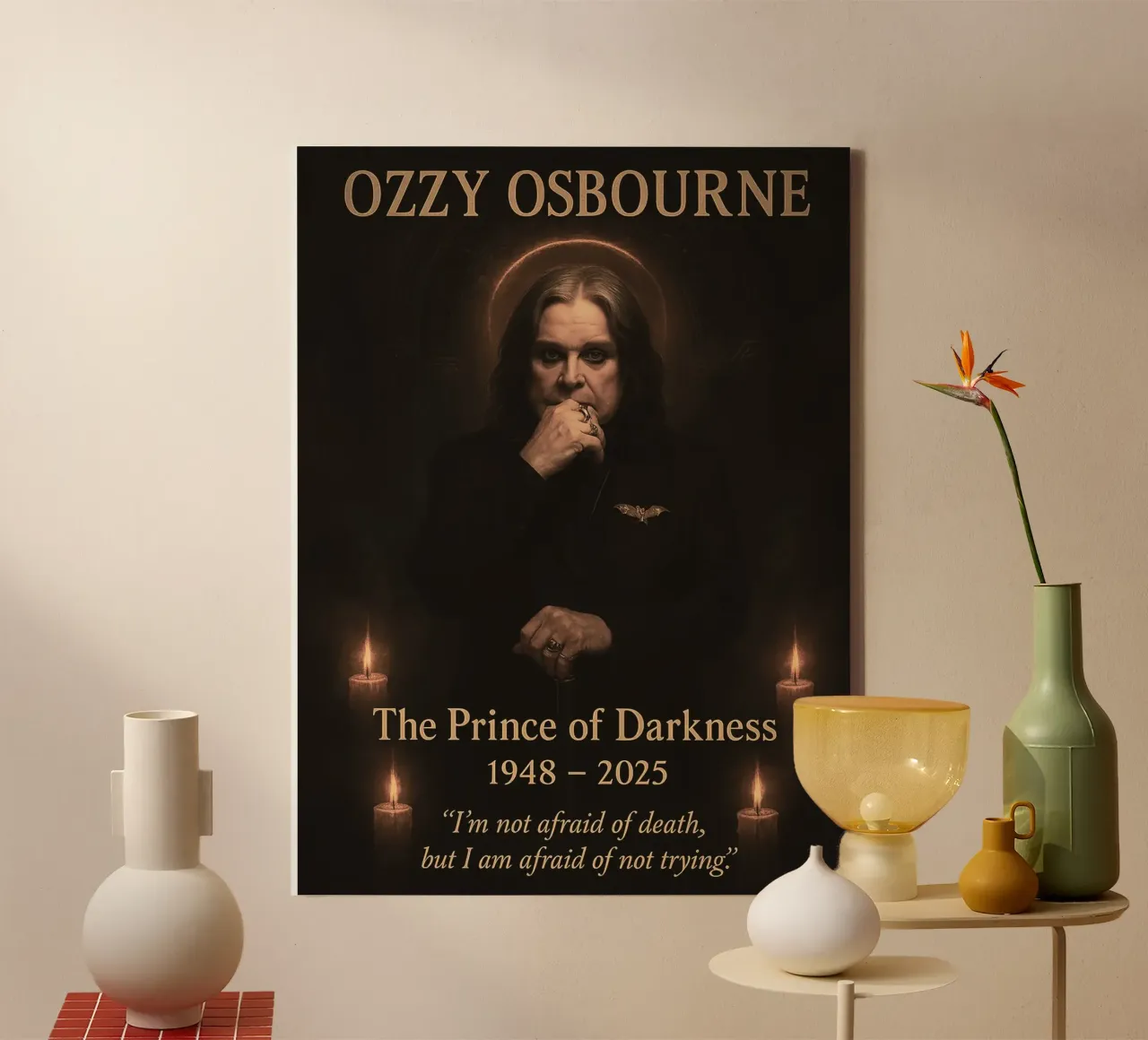 Ozzy Osbourne tela con Cornice a cassetta da Musadad Shop