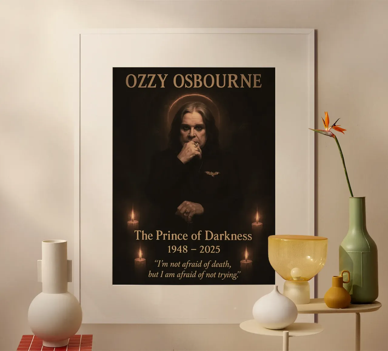 Ozzy Osbourne poster con telaio in plastica da Musadad Shop