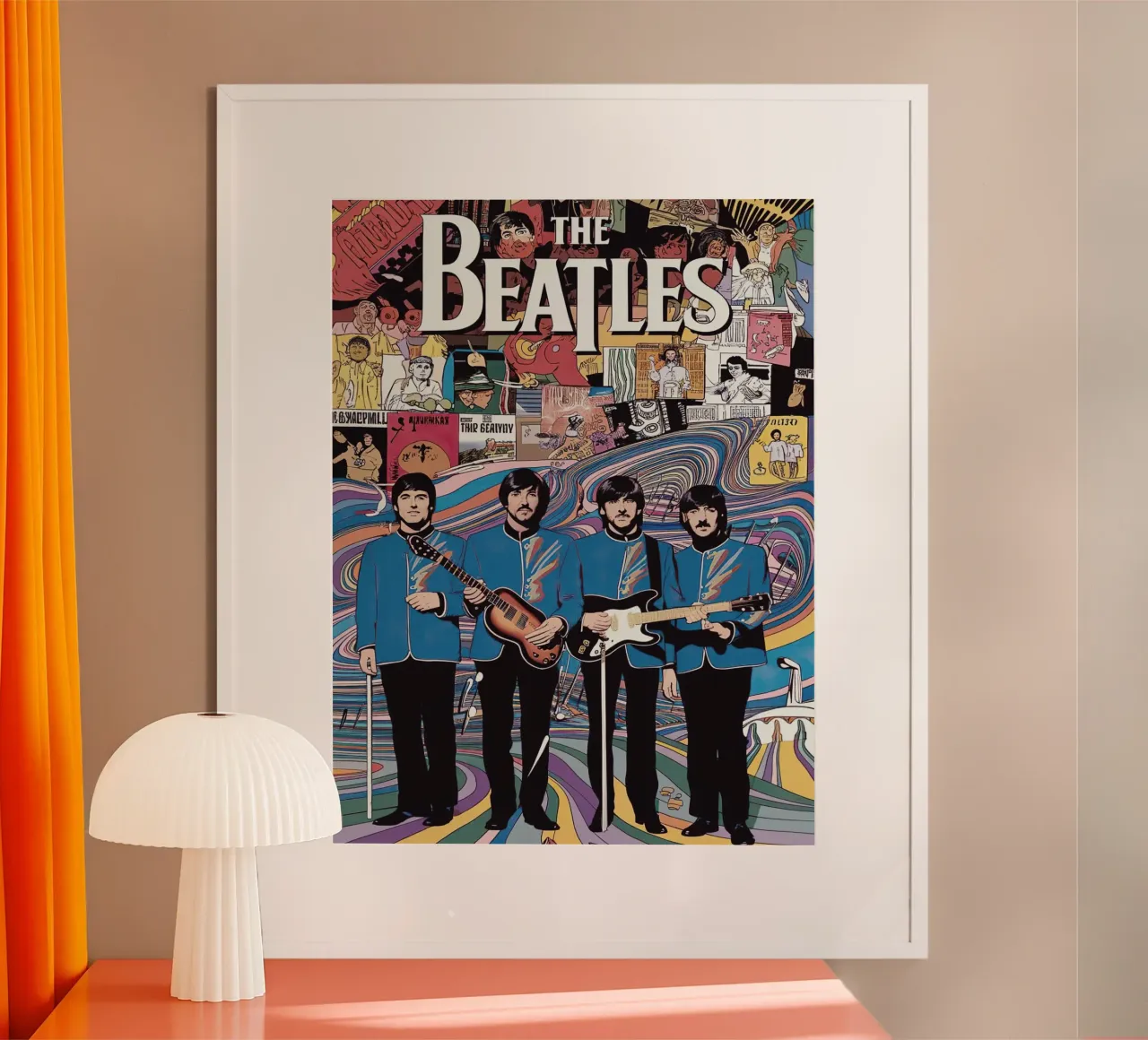 The Beatles poster con telaio in legno da Musadad Shop