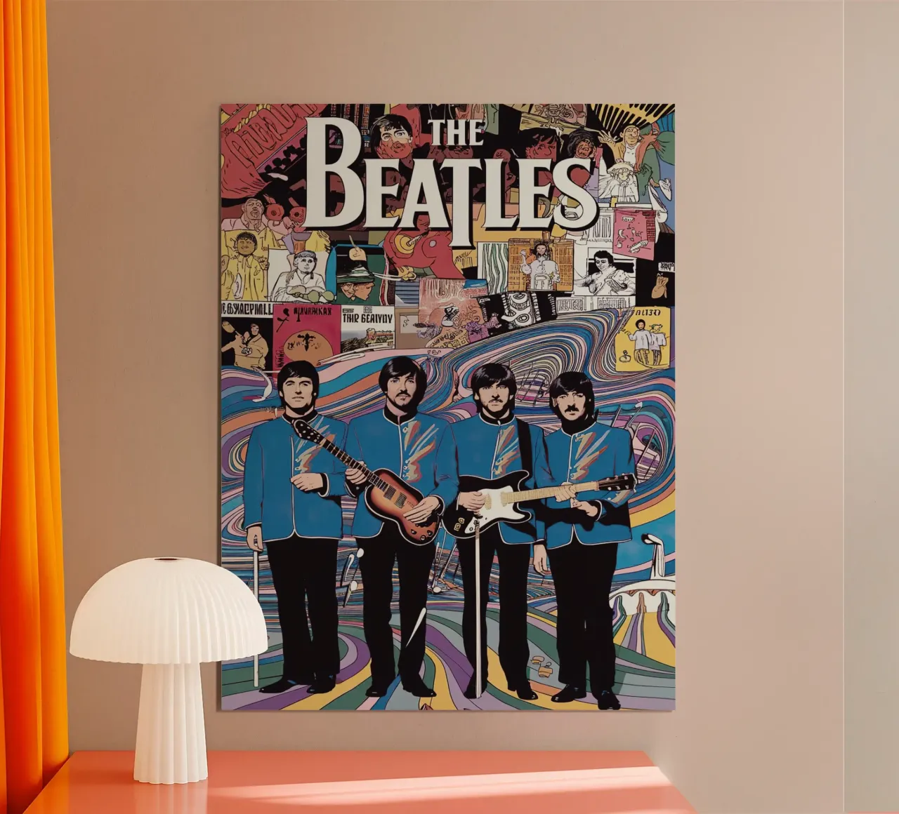 The Beatles poster con telaio in legno da Musadad Shop