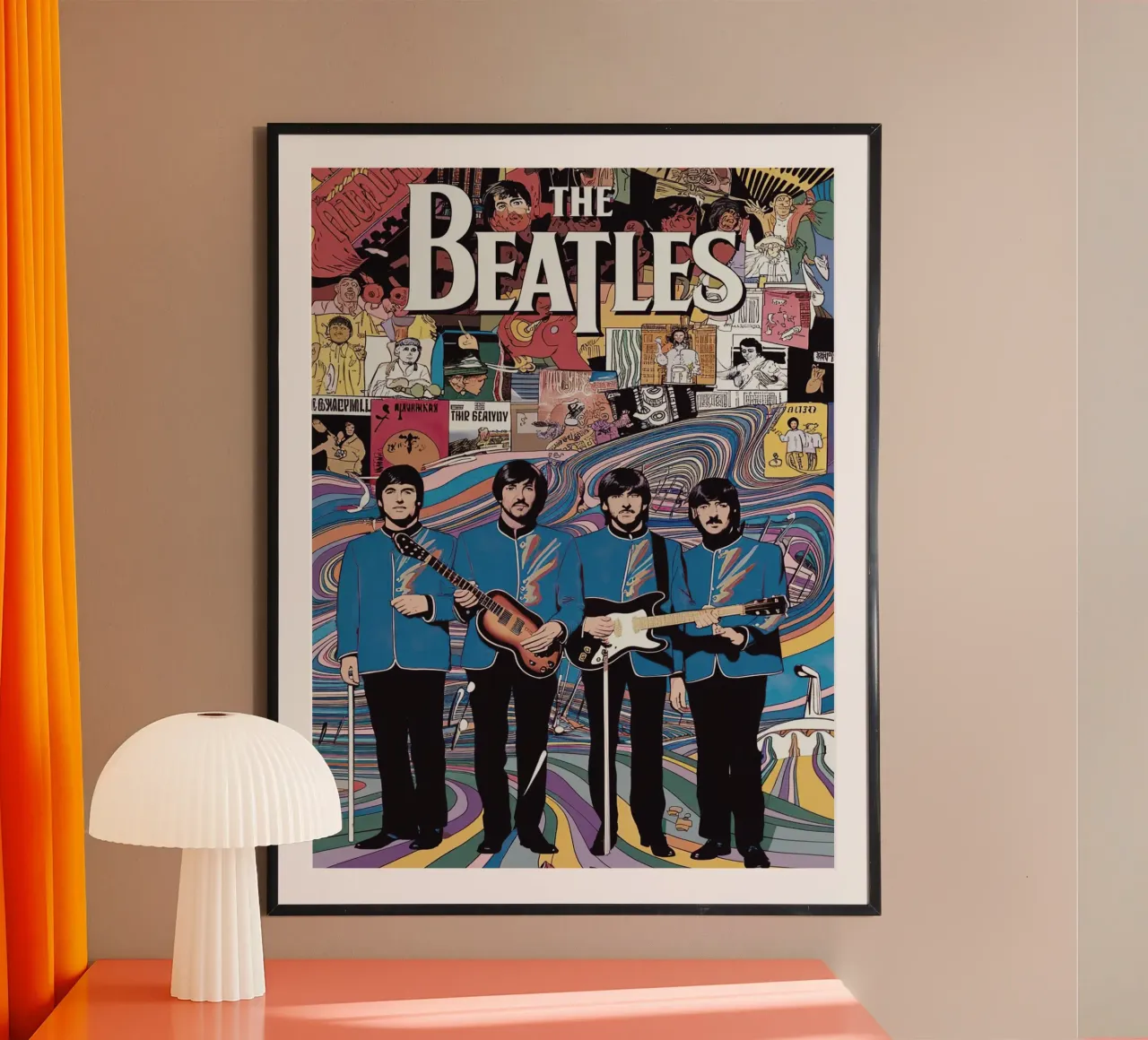 The Beatles poster con telaio in legno da Musadad Shop