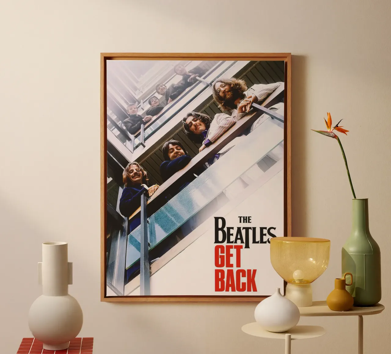 The Beatles Get Back Leinwand mit Schattenfugenrahmen von Musadad Shop