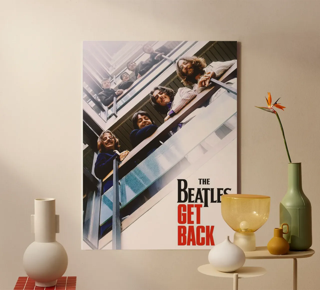 The Beatles Get Back Leinwand mit Schattenfugenrahmen von Musadad Shop