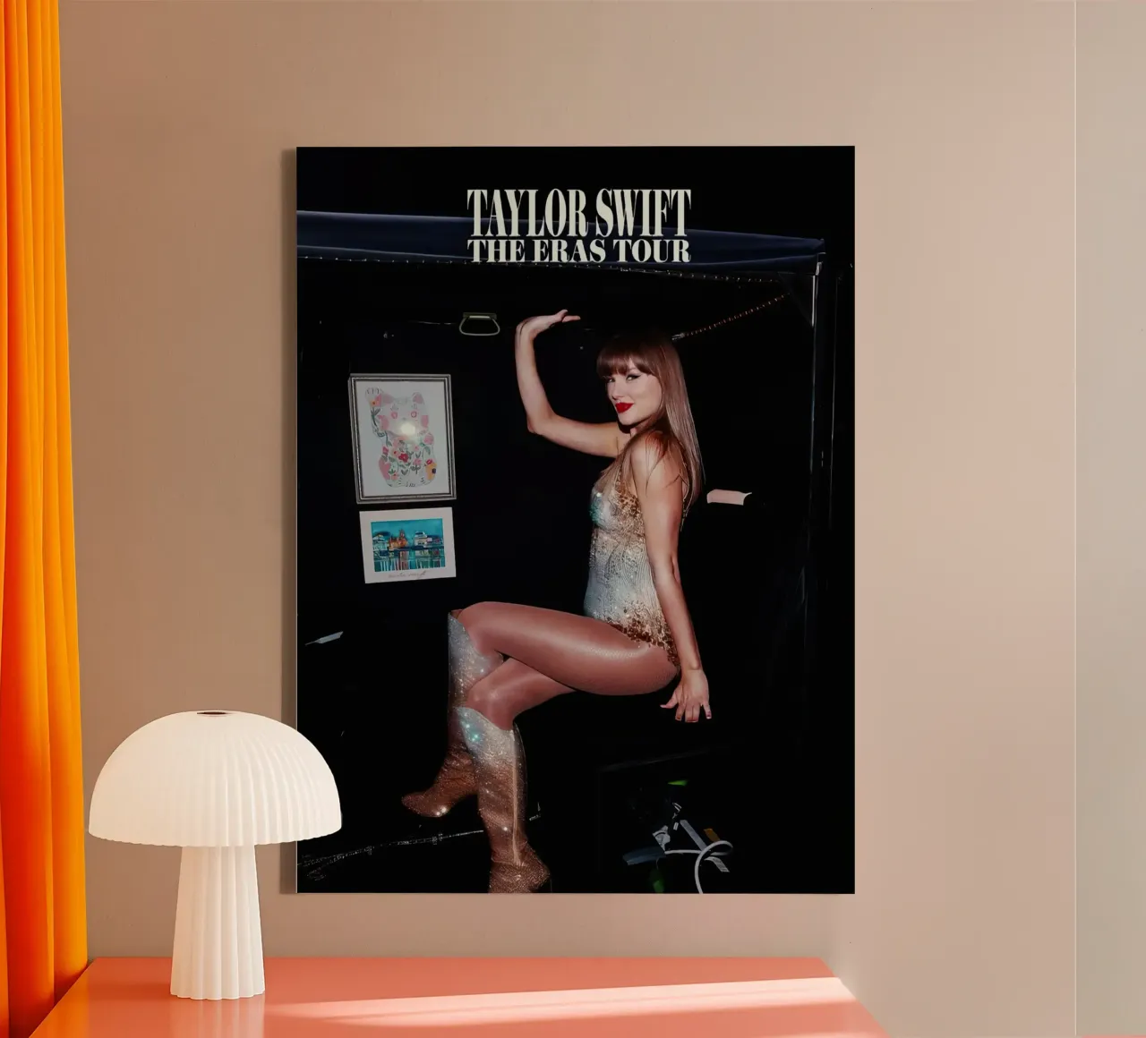 Taylor Swift lienzo con Marco flotante de Musadad Shop