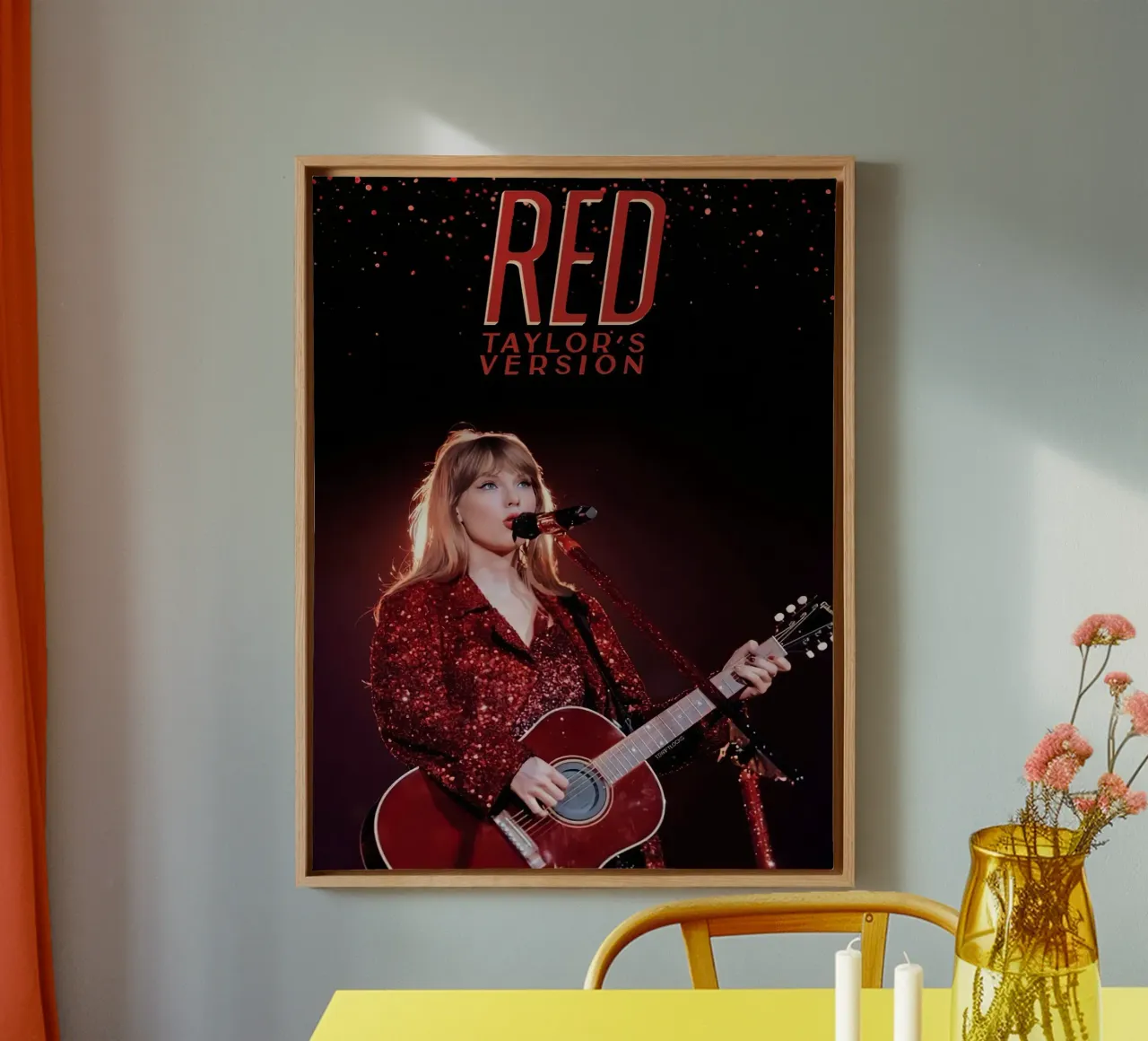Taylor Swift Red Leinwand mit Schattenfugenrahmen von Musadad Shop