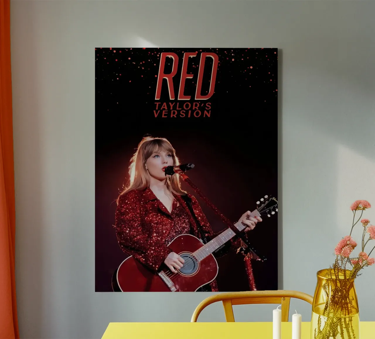 Taylor Swift Red Leinwand mit Schattenfugenrahmen von Musadad Shop