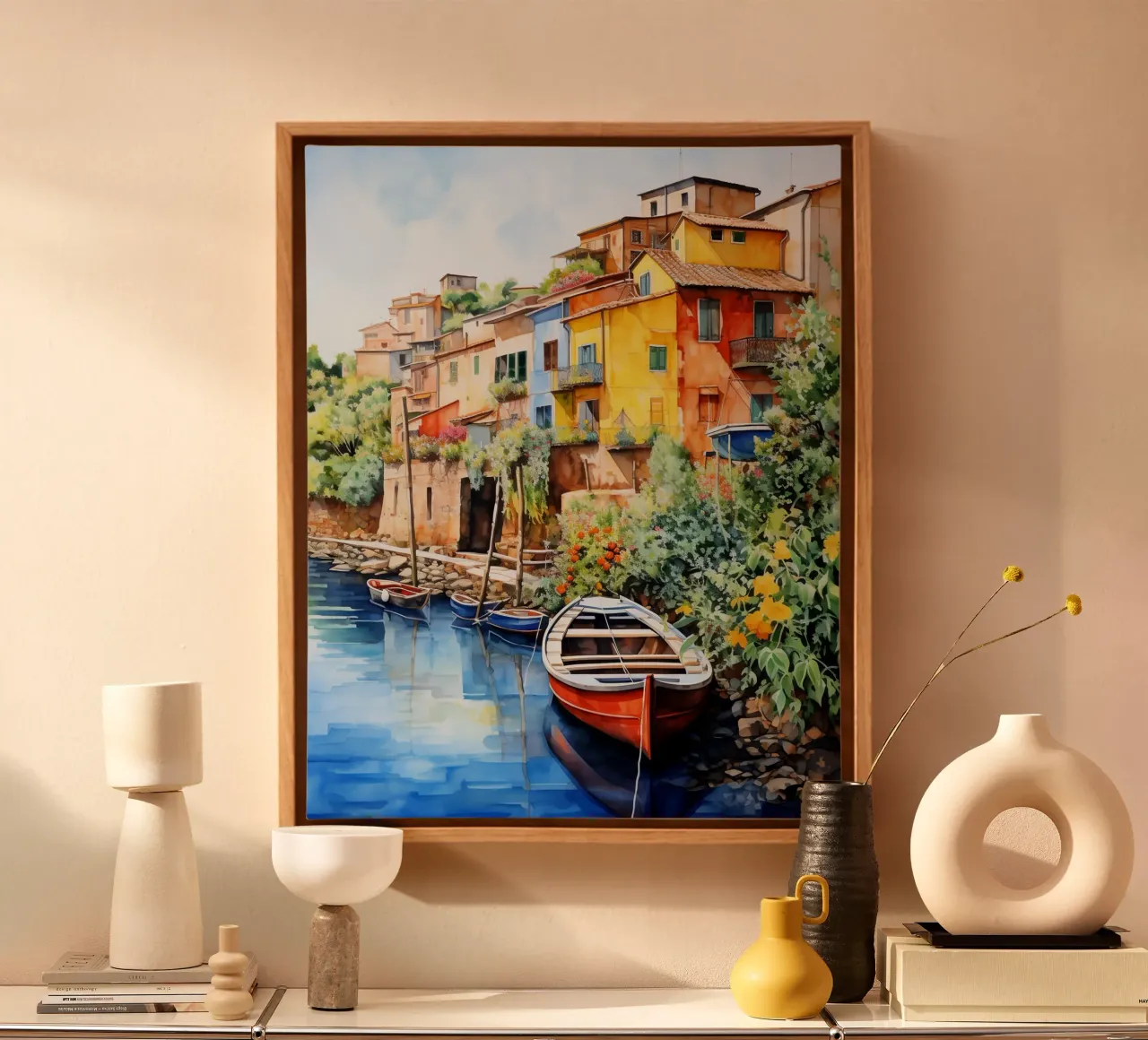 Harbor Village tela con Cornice a cassetta da Artsy Bessy