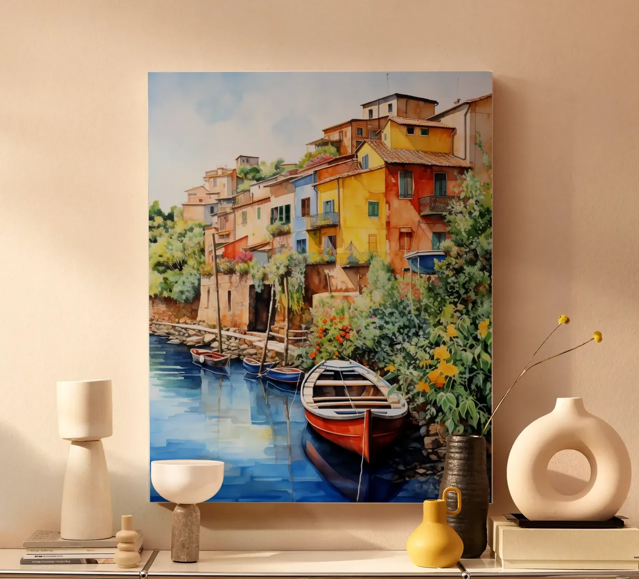 Harbor Village tela con Cornice a cassetta da Artsy Bessy