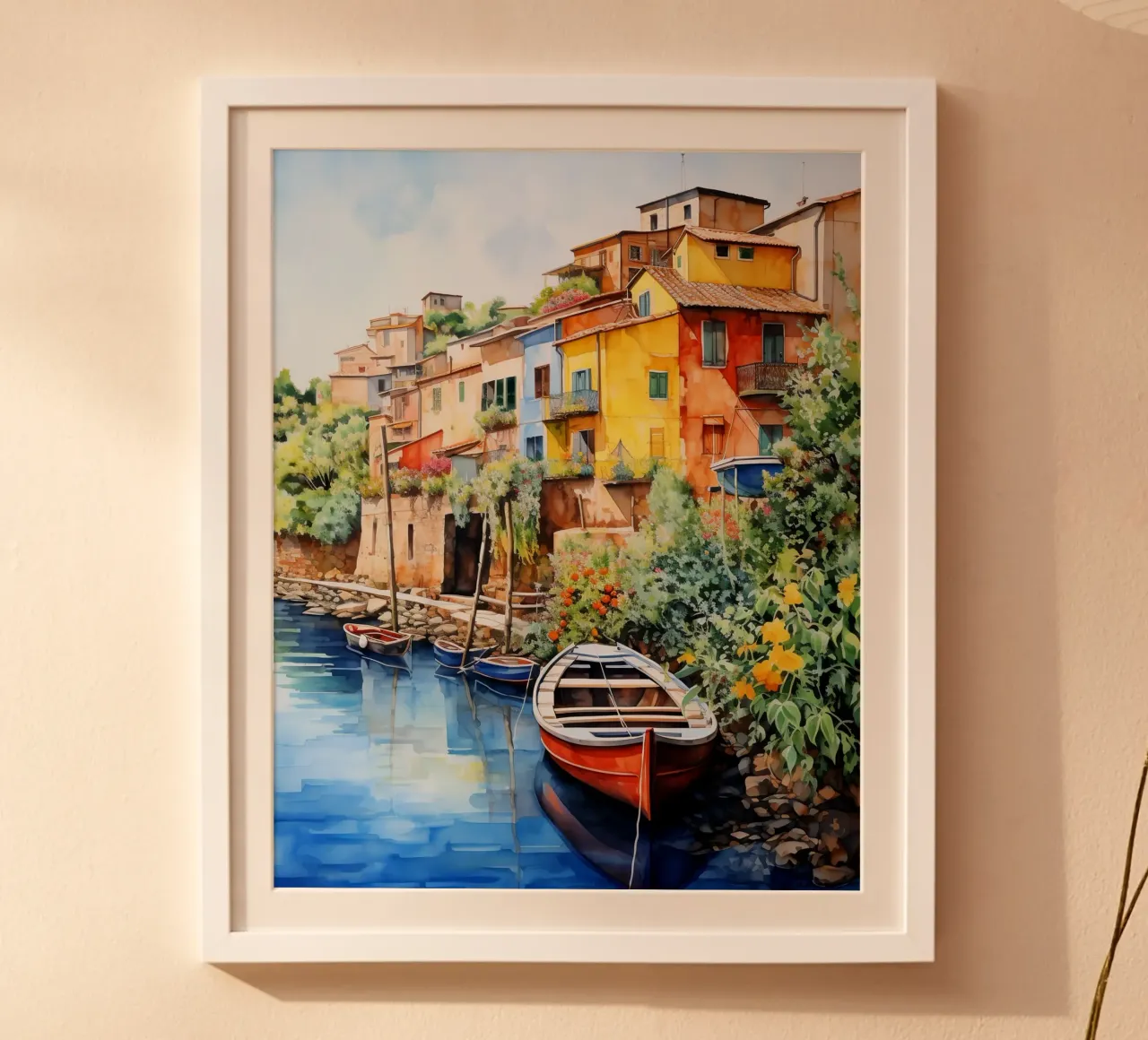 Harbor Village poster con telaio in legno da Artsy Bessy