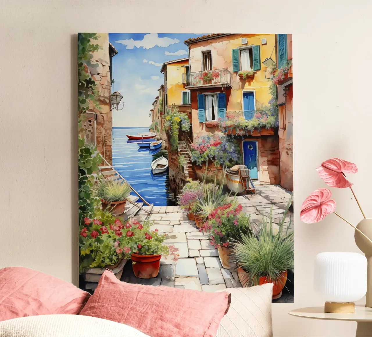 Harbor Village tela con Cornice a cassetta da Artsy Bessy