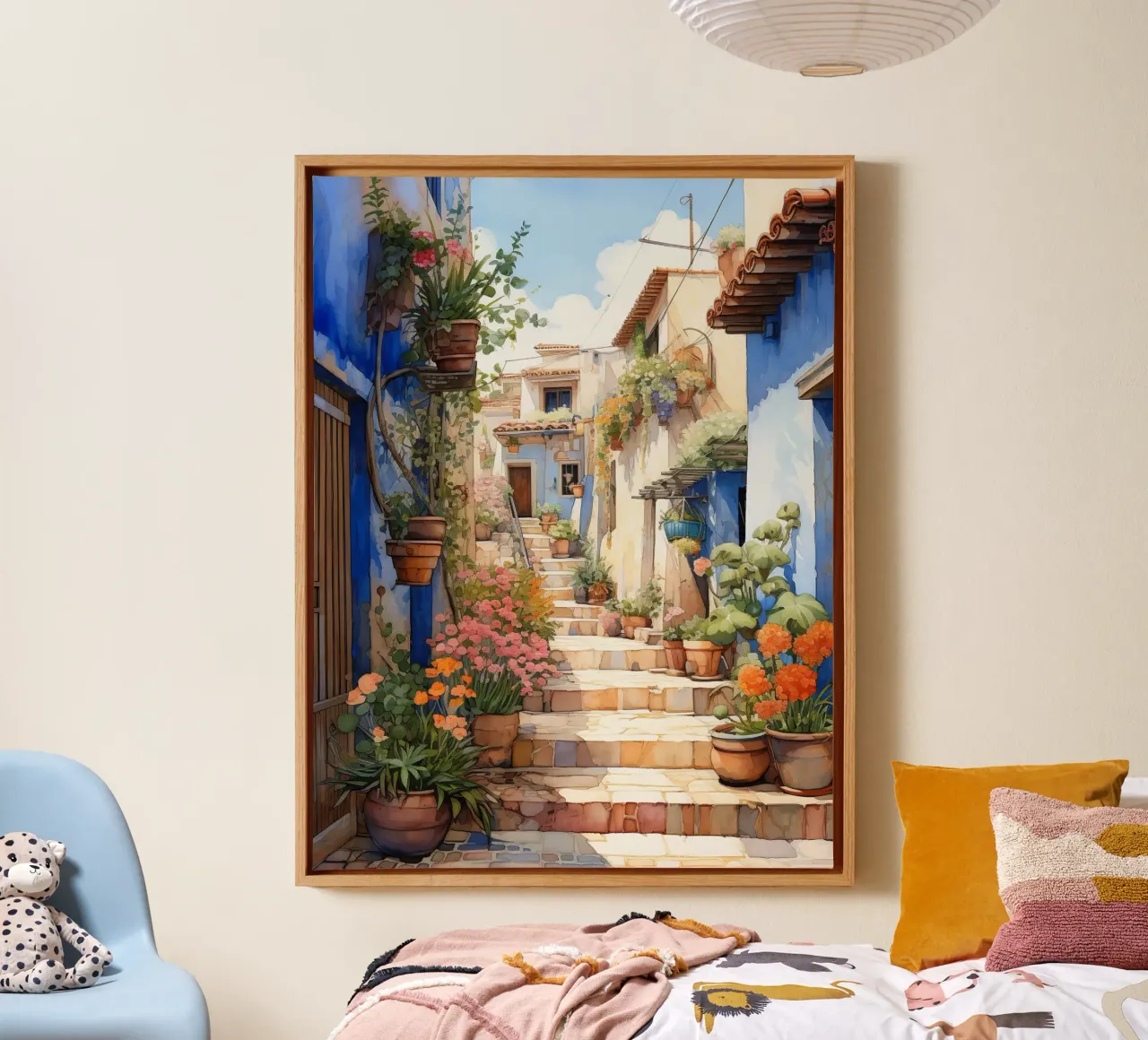 Chefchaouen canvas met Baklijst van Artsy Bessy