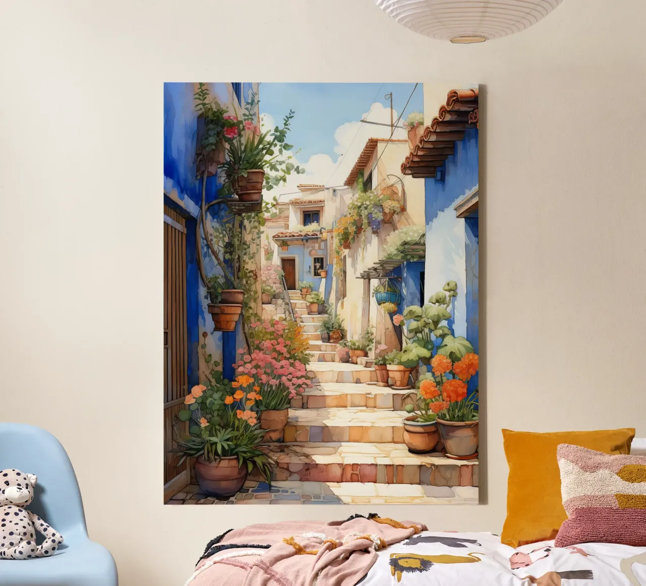 Chefchaouen canvas met Baklijst van Artsy Bessy