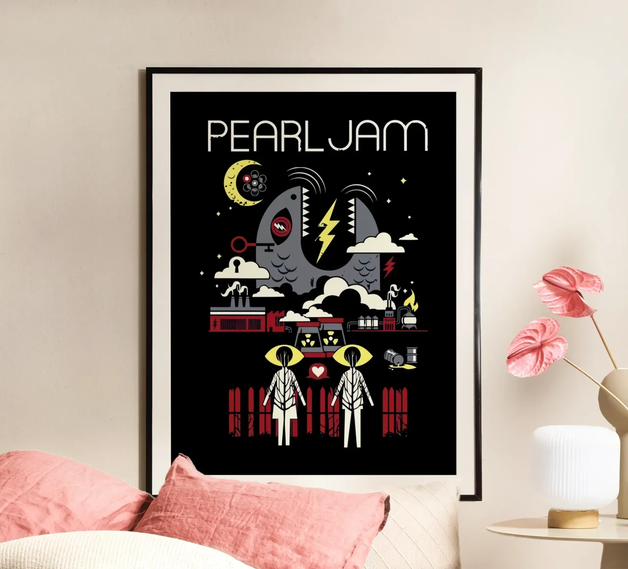 Pearl Jam poster con telaio in plastica da Musadad Shop