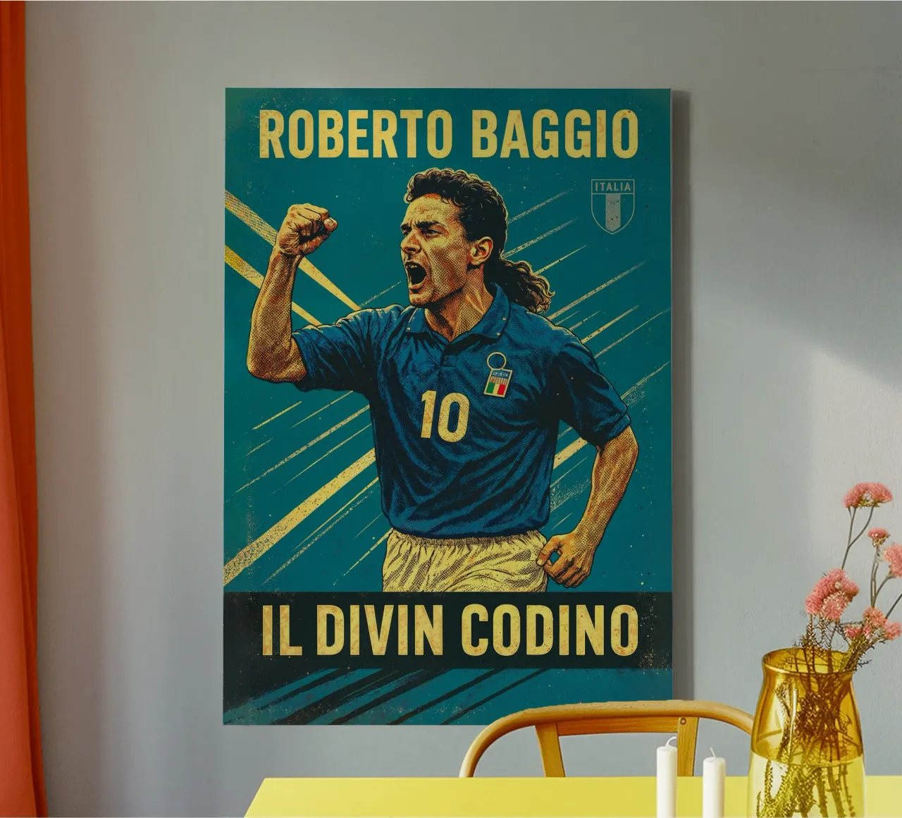 Roberto Baggio tela con Cornice a cassetta da Cyberpunk Canvas