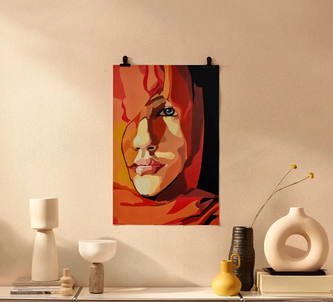 Peeking through the Veil | Poster Colour Art by Anuj Singh poster van colleen