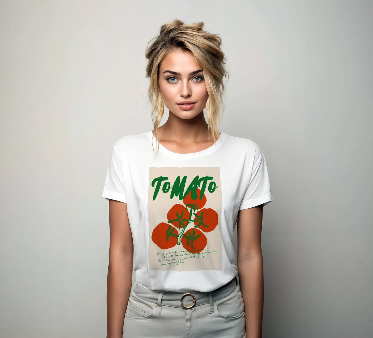 Boho Food 3 Tomato women's fitted t-shirt by Boho Print Collection
