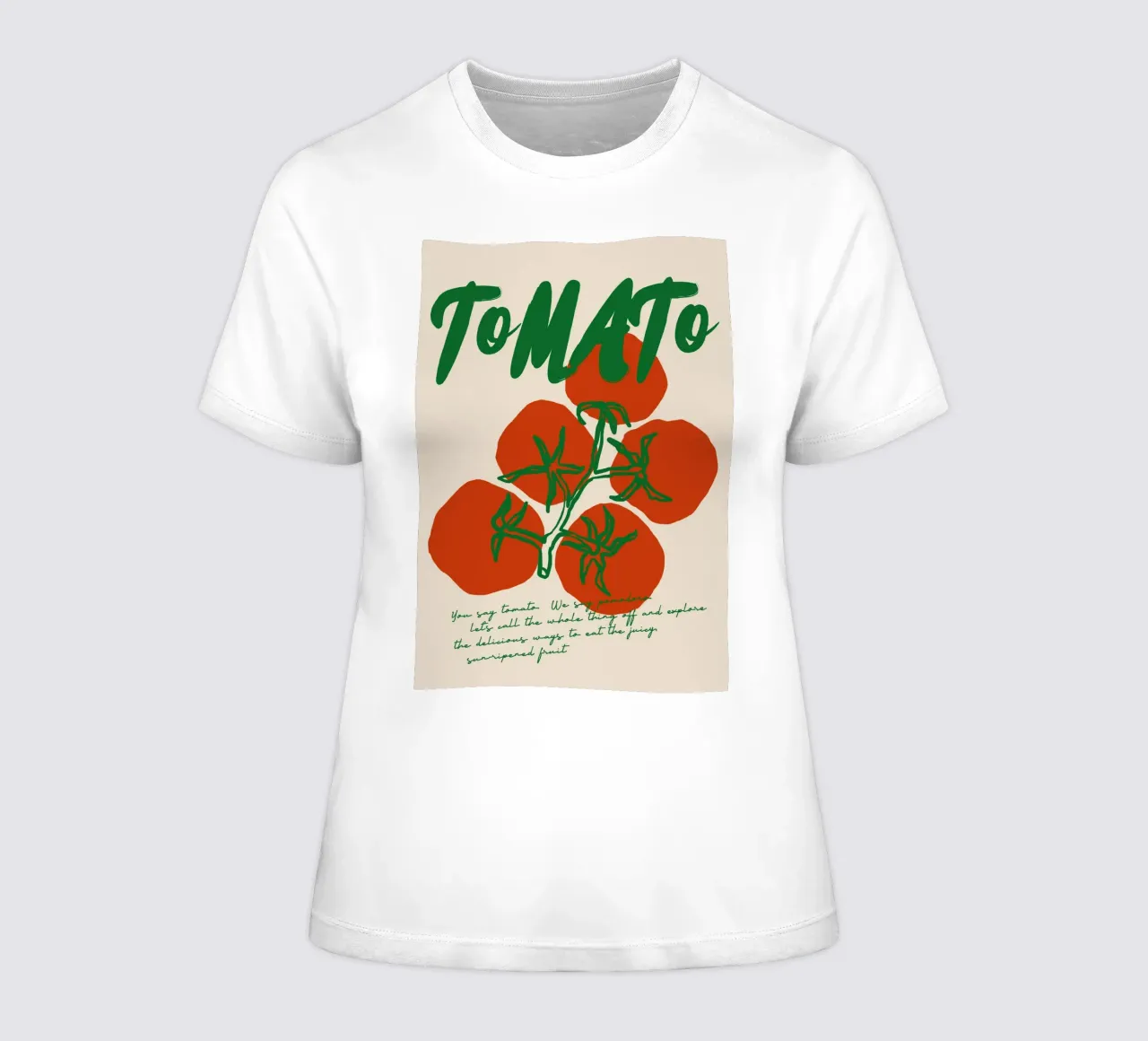Boho Food 3 Tomato women's fitted t-shirt by Boho Print Collection