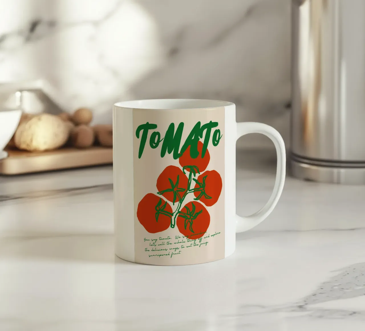 Boho Food 3 Tomato tazza in ceramica da Boho Print Collection