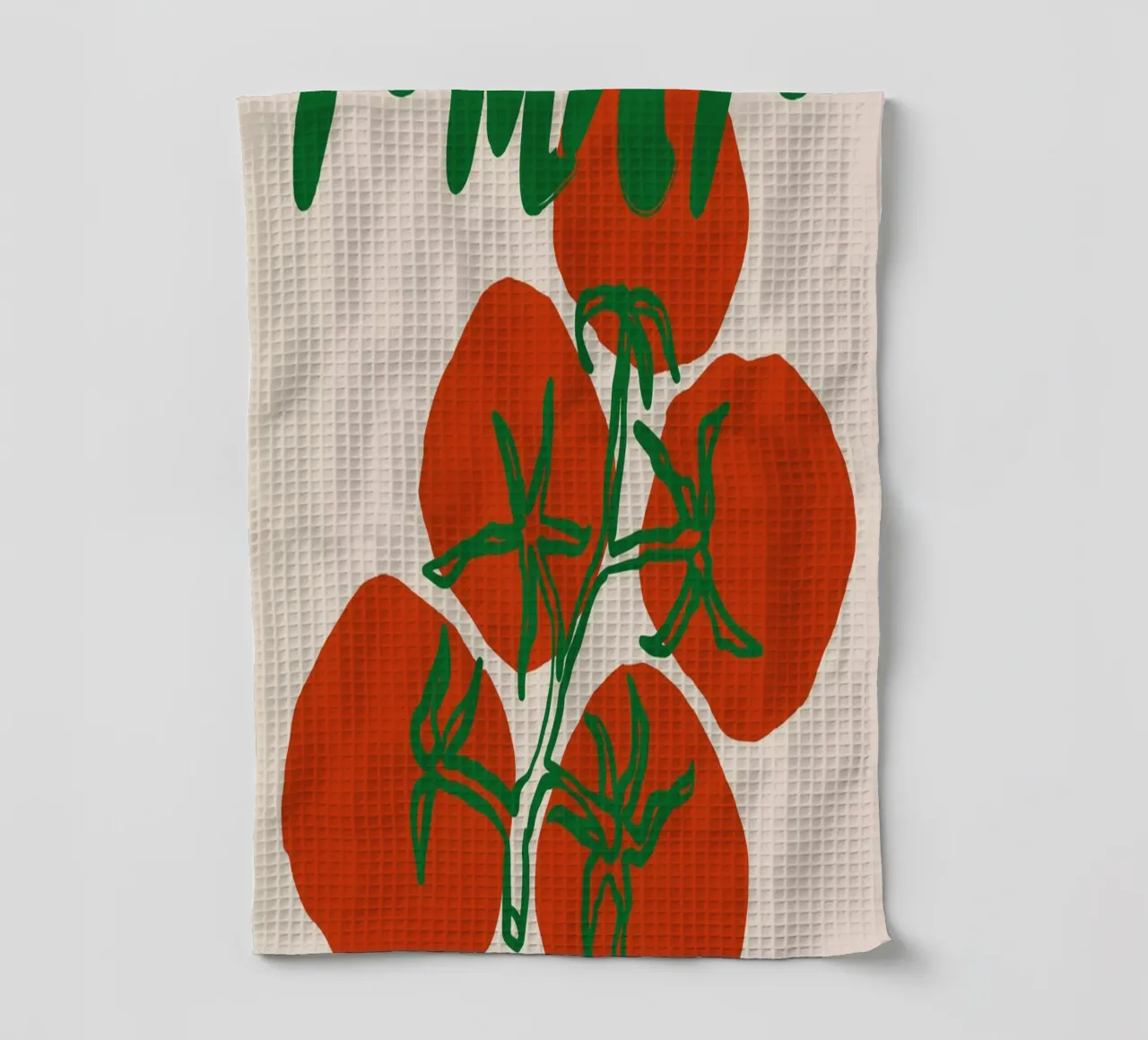 Boho Food 3 Tomato tea towel by Boho Print Collection