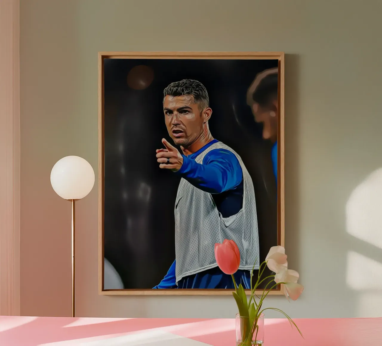 Cristiano Ronaldo Ritratto d'arte digitale tela con Cornice a cassetta da ArdanART