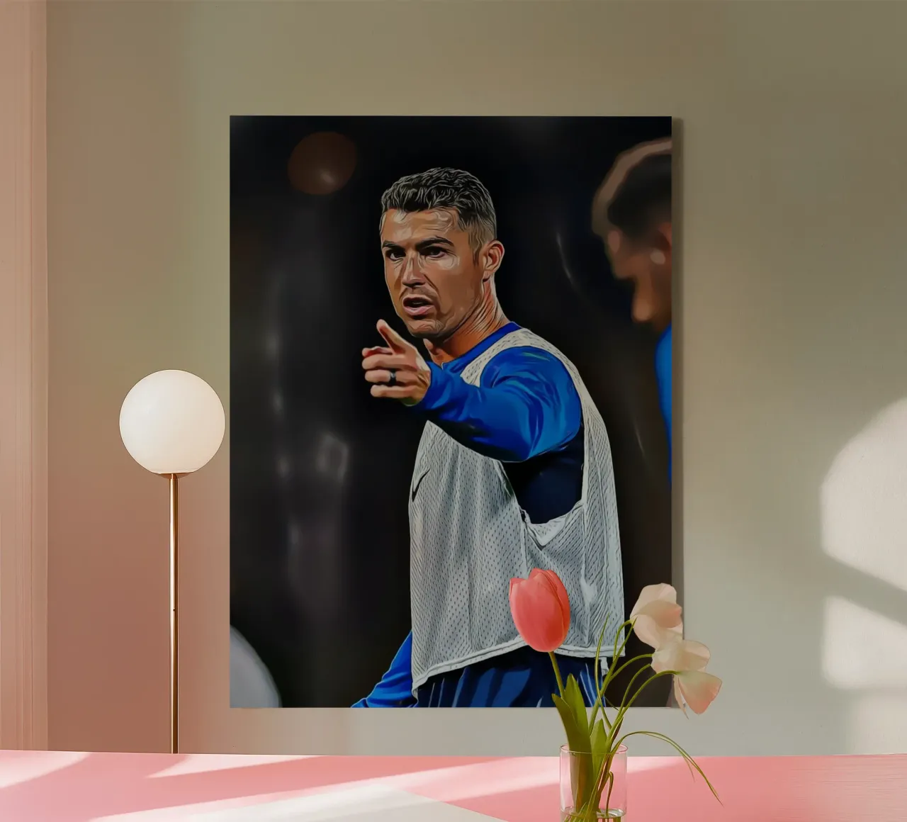 Cristiano Ronaldo Ritratto d'arte digitale tela con Cornice a cassetta da ArdanART